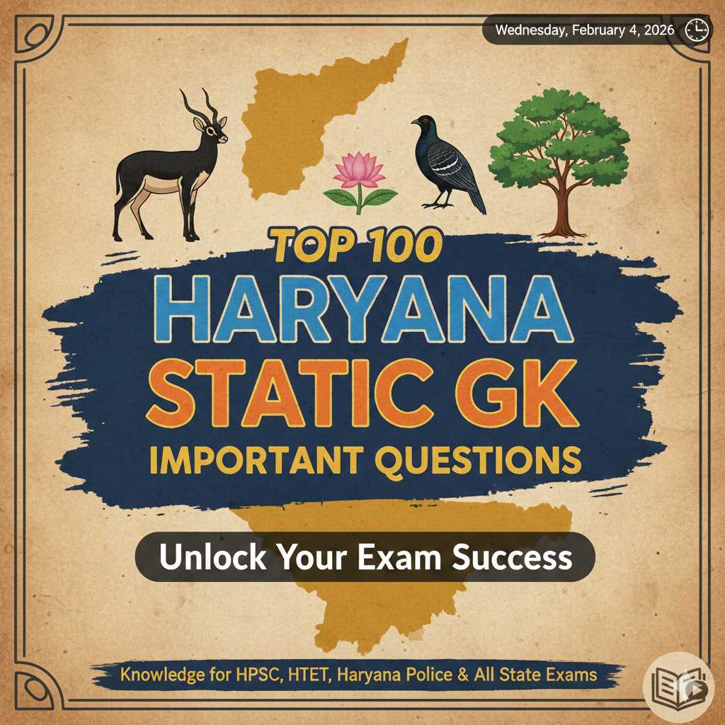 Haryana Static GK: Top 100 Important Q&A PDF