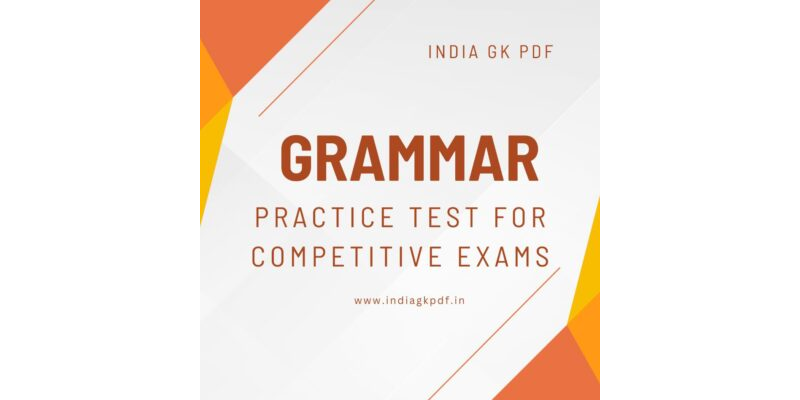 English Grammar Practice Test for Competitive Exams