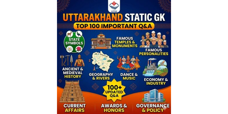 Uttarakhand Static GK: Top 100 Important Q&A PDF