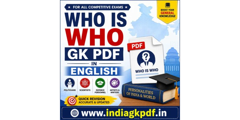 Who Is Who GK PDF Download in English – Important People & Titles for Exams