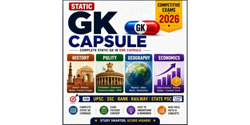 Static GK Capsule | History, Polity, Geography, Economics for Competitive Exams