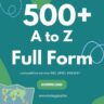 A to Z Full Form Collection | For Competitive Exams